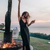 Black Boho Goddess Dress Gypsy Priestess Back Laces