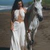 Off White Boho Wedding Dress Minimalist Summer Bridal