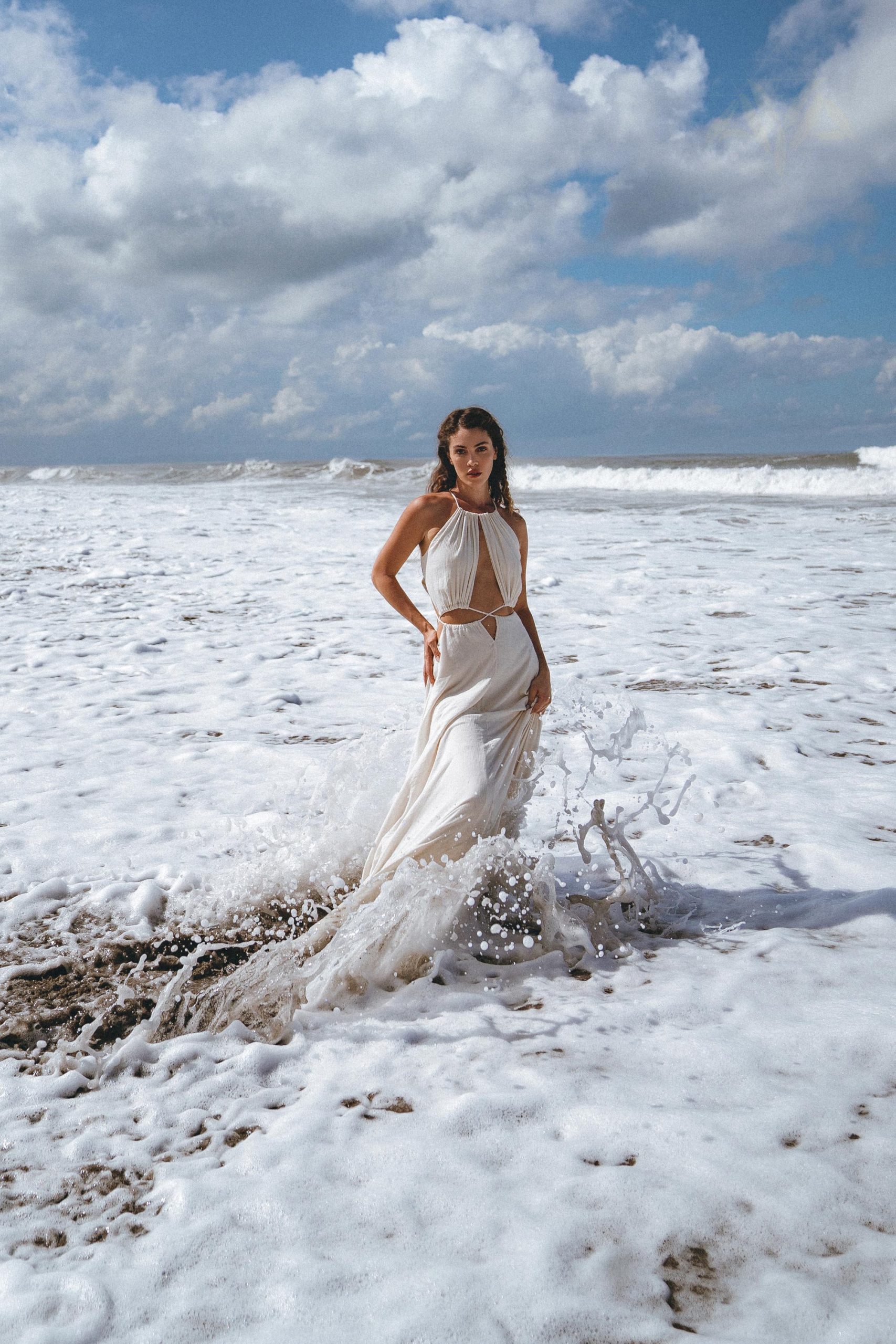 Off White Boho Wedding Dress Minimalist Summer Bridal Off White Boho Wedding Dress Minimalist Summer Bridal