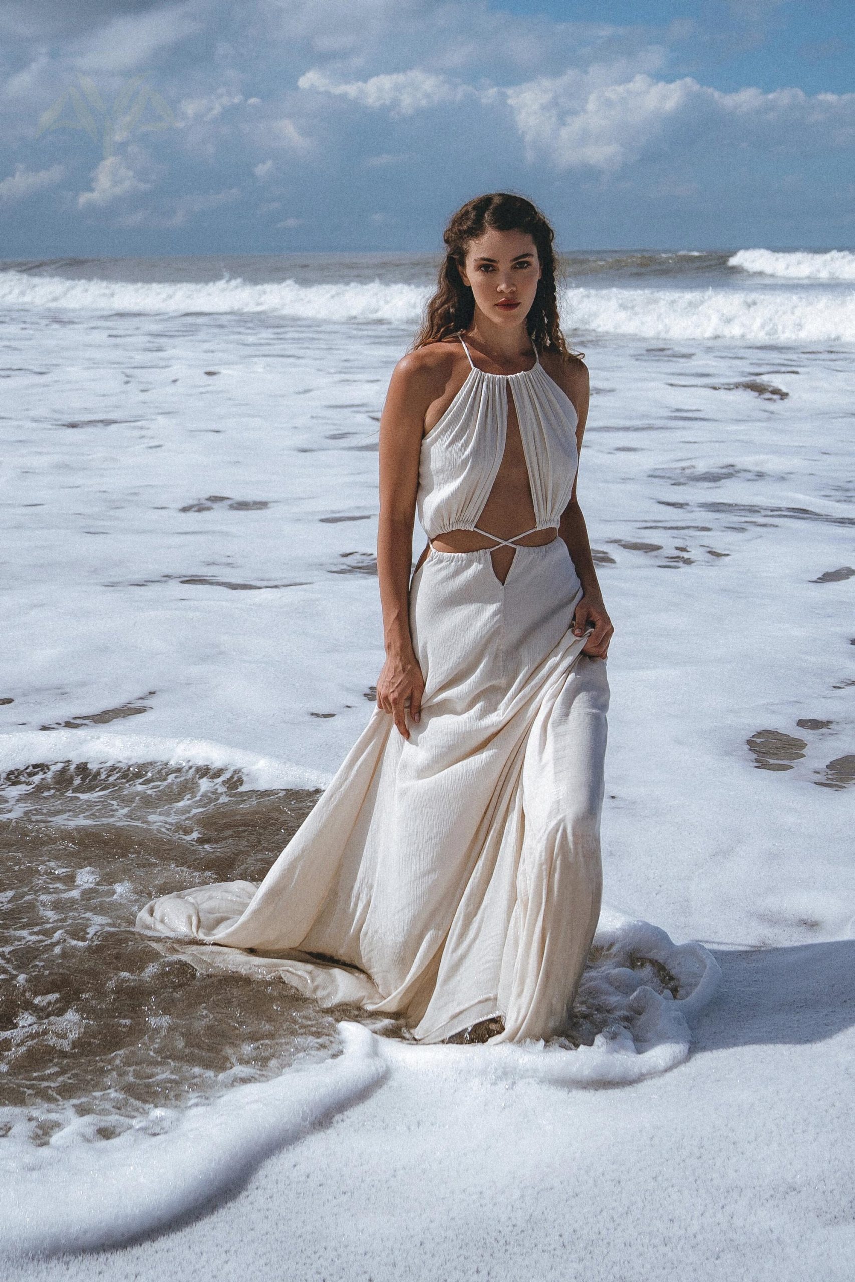 Off White Boho Wedding Dress Minimalist Summer Bridal Off White Boho Wedding Dress Minimalist Summer Bridal
