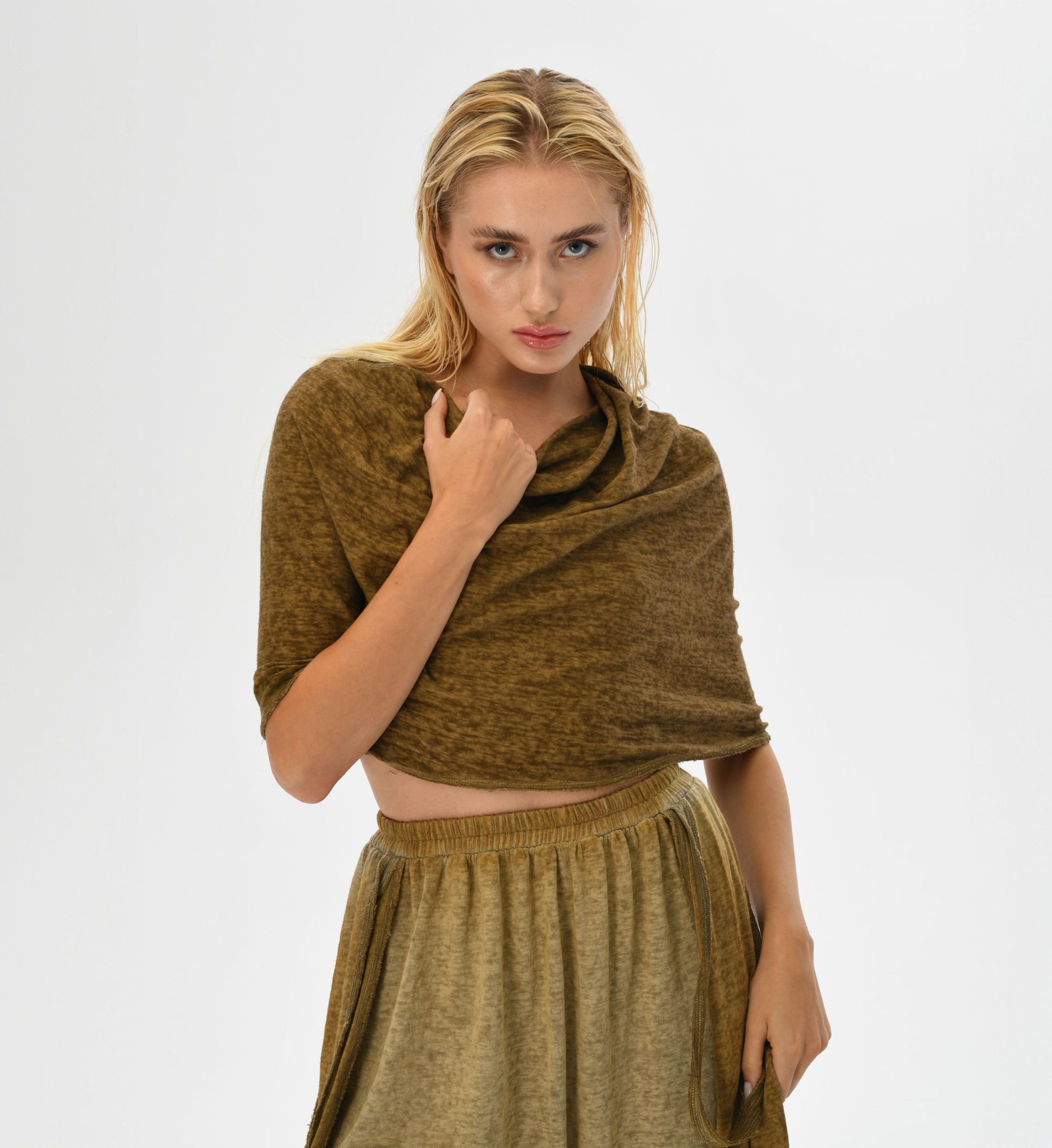 Hooded Fairy Blouse Warrior Goddess Top Desert Sand Hooded Fairy Blouse Warrior Goddess Top Desert Sand
