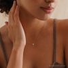 Minimalist Pave Heart Necklace Sterling Silver Pendant Tiny