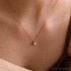Minimalist Opal Necklace 925 Sterling Silver Women White
