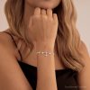 925 Sterling Silver Flowers Diamonds Bracelet Minimalist Diamond