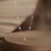 Crystal Flowers Necklace Sterling Silver Marquise Diamond Dangle