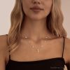 Crystal Flowers Necklace Sterling Silver Marquise Diamond Dangle